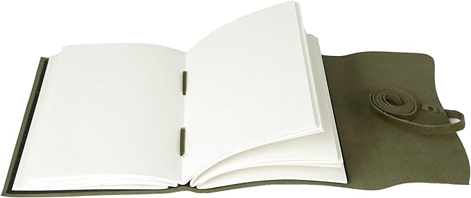 Handmade Leather Journal 7x5 Inch | Green Vintage Notebook - Image 4