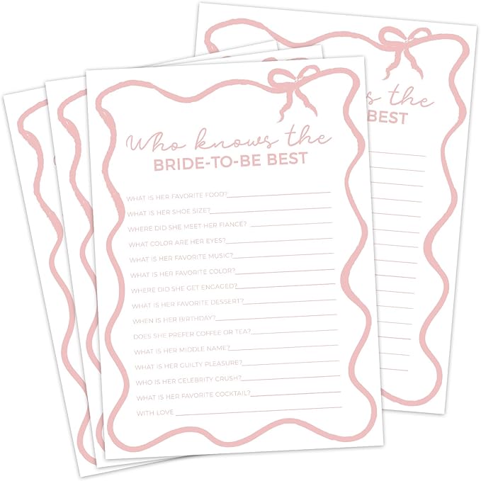 DEEKA 30 PCS Bridal Shower Games Card by DEEKA