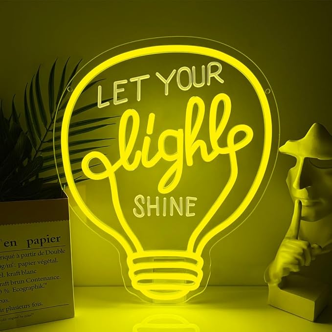 Let Your Light Shine Neon Sign, Dimmable LED Light Signs by BEISKAFNVSZ