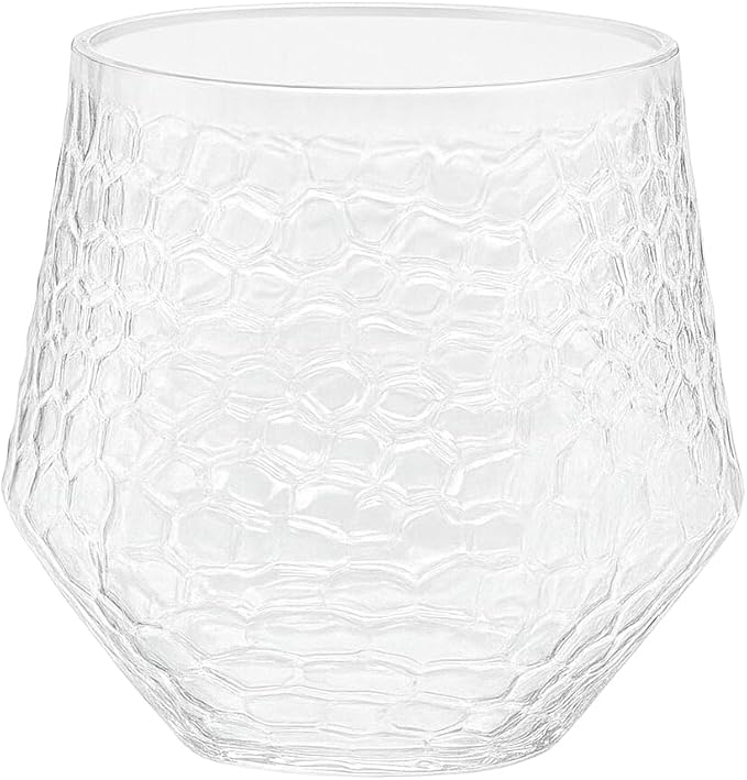 48 Pack Ribbed Origami Ripple Plastic Glasses 24 9oz Stemless Champagne Flutes - Image 2
