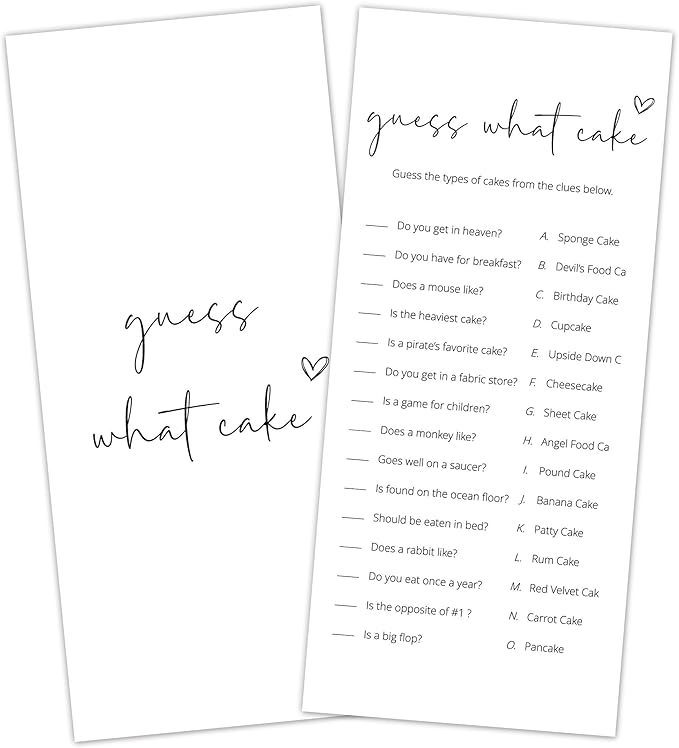 Bridal Shower Games, What Cake, Wedding Shower Games by Tsunerrorami