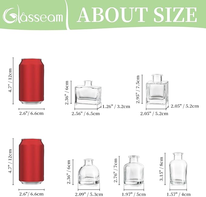 Glasseam Mini Bud Vases in Bulk 40: Clear Small Flower Vases - Image 8