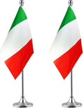 ZXvZYT 2 Pack Italy flag Italian Table Flag Small Mini Italian Desk Flags by ZXvZYT