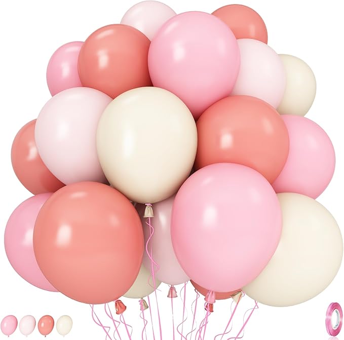 Dusty Pink and Beige Balloons by Govpy