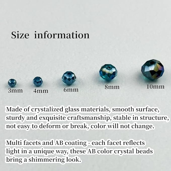 200pcs 6mm Crystal Glass Beads for Crafts Faceted Rondelle Glass Beads for - Image 2