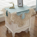 vctops Damask Lace Patchwork Tablecloth Luxury Square Small Table Cover Elegant by vctops
