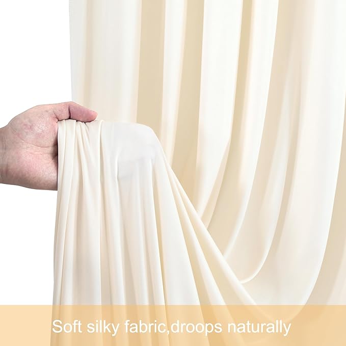 20ft x 12ft Champagne Backdrop Curtains Wrinkle Free Backdrop Curtain - Image 6
