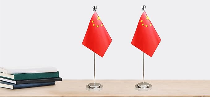 China Chinese Deluxe Desk Flag Set Small Mini Miniature China Chinese Table - Image 6