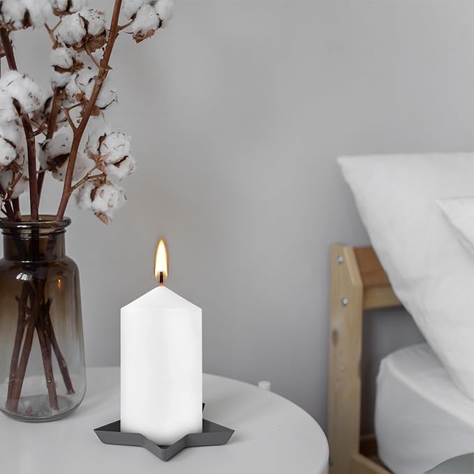 20-Pack 2 x 4 Long Burning Unscented White Tall Pillar Candles - Image 5