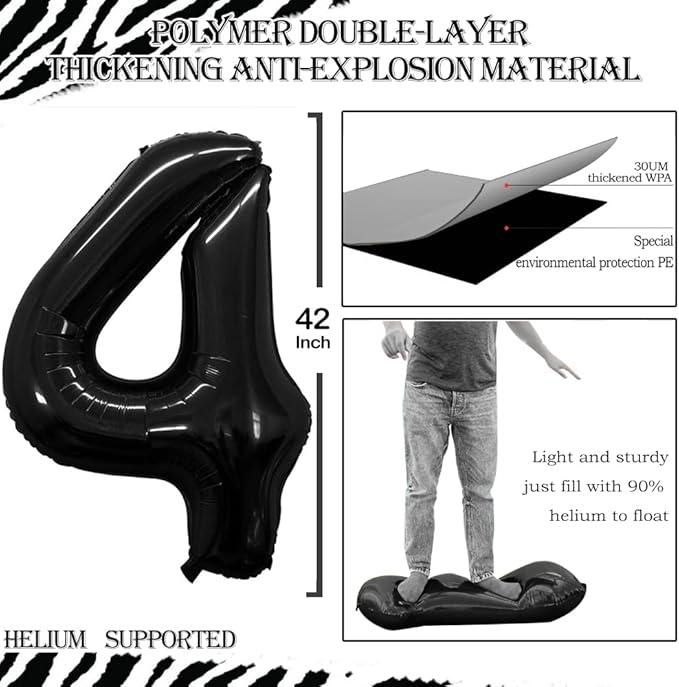GOER Number 40 Balloons for 40th Birthday Party Decorations, 42 Inch Jumbo Foil - Image 2