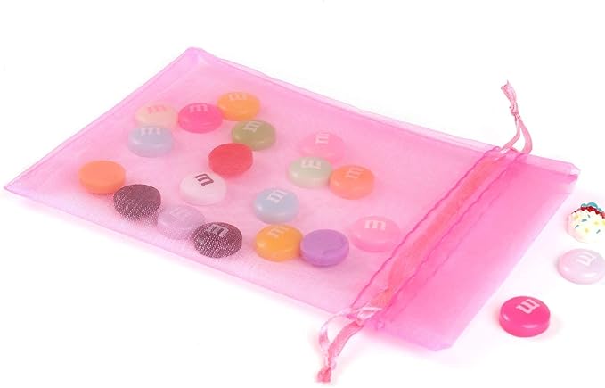 ANZNKU 100 Pack 4x6 inches Pink Drawstring Organza Mesh Bags, Wedding Favor - Image 3