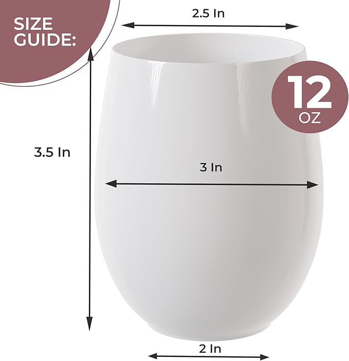 Exquisite 48 Pcs Unbreakable Stemless Plastic Wine Glasses Disposable Wine - Image 2