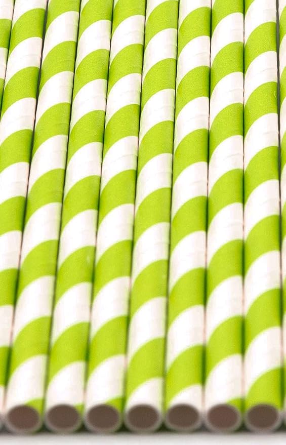 Pack of 900 Green Swirls Biodegradable 4-Ply Paper Drinking Straws - Image 3