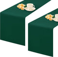 2 Pack Green Small Short Table Runner 12 x 36 Inch Solid Color Runners Coffee by mylacerhome