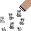 Owl Teacher Rubber Stamp, 3/5 Inch Small Mini Stamp by GUVSPTI