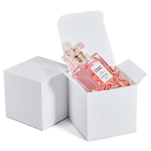 MESHA White Gift Box 50PC 3x3x3'' Sturdy Gift Boxes by MESHA
