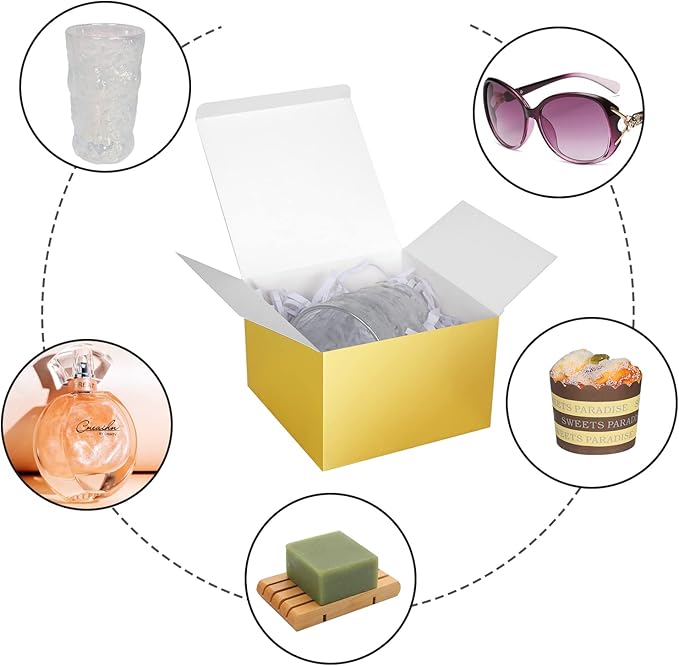 COTOPHER Small Gift Boxes 10 Pack 6x6x4 inches Gold Gift Boxes - Image 5