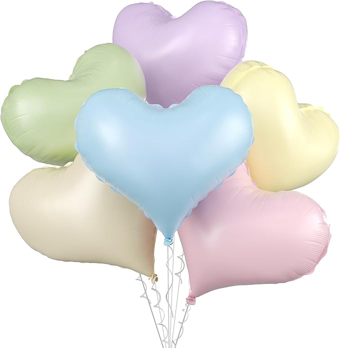 Colorful Heart Balloons, 24Inch Large Rainbow Heart foil Balloon by vibzox