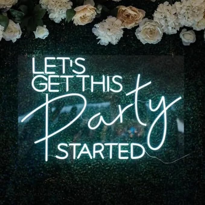 Let's Get This Party Started LED Neon Sign, Fall Home Bedroom Decor Neon Light - Image 5