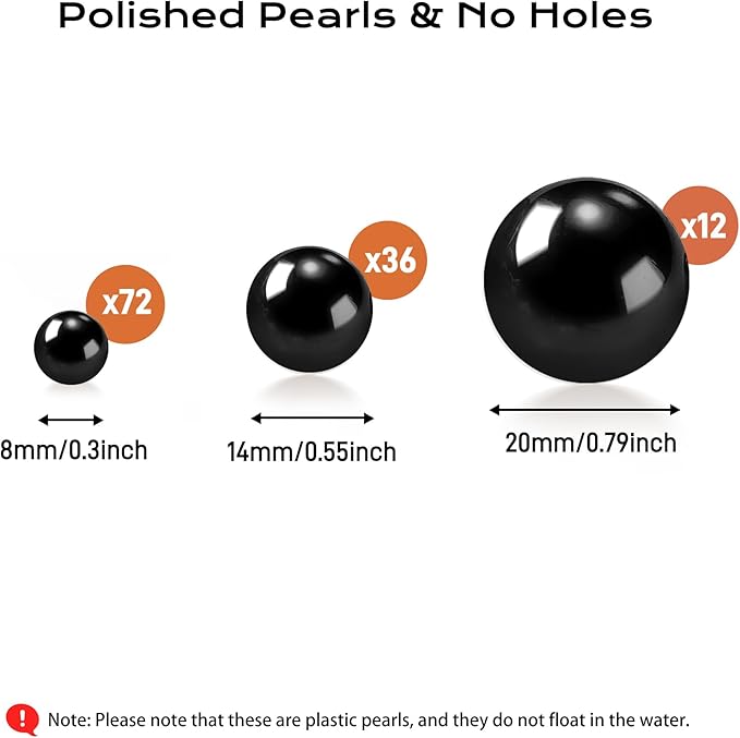 120 PCS 8/14/20mm No Hole Polish Pearl Beads - Image 2