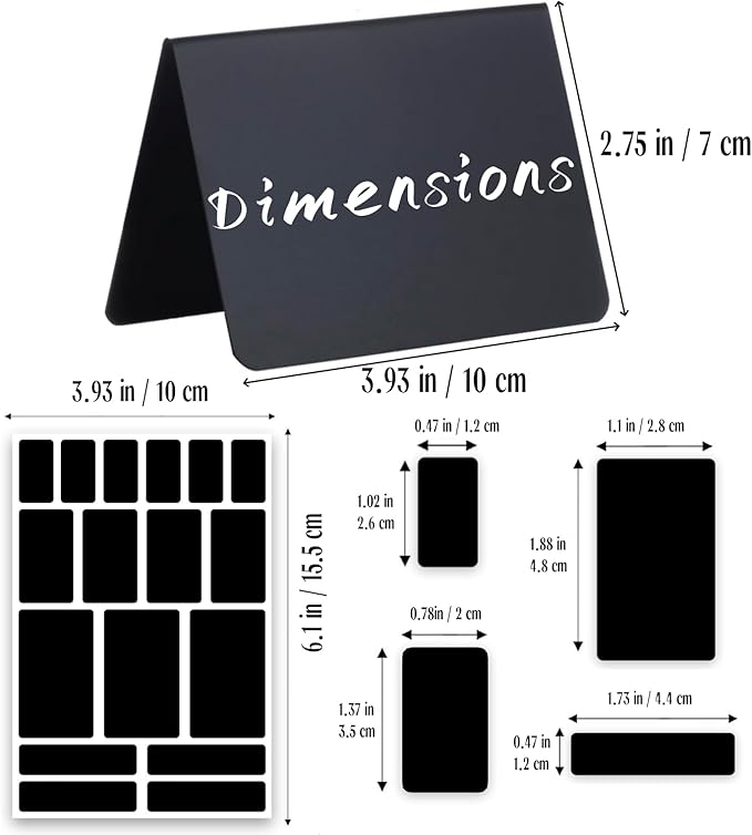 20 Pack Mini Chalkboard Signs for Food Display - Image 3