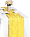 Yellow Cheesecloth Table Runner -21*120Inch Long Boho Wedding Table Decor by MIRRASMIRROR