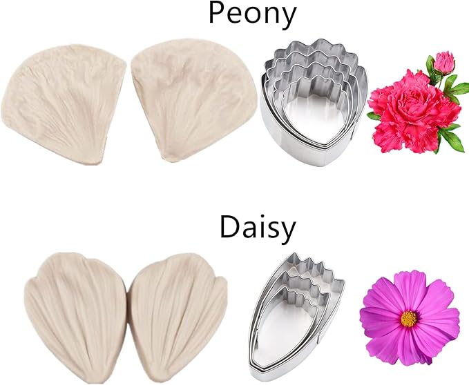 60pcs Gum paste Flower and Leaf Tool 6set Fondant Flower Silicone Molds 6set - Image 2