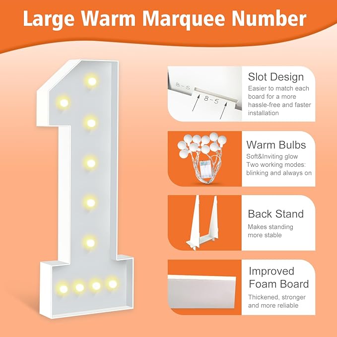4FT Marquee Numbers 90, Large Light Up Numbers 90th Birthday Decorations - Image 3