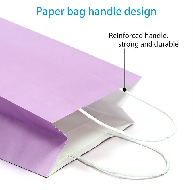 25 PCS Small Gift Bags Purple Kraft Paper Bags - Image 3