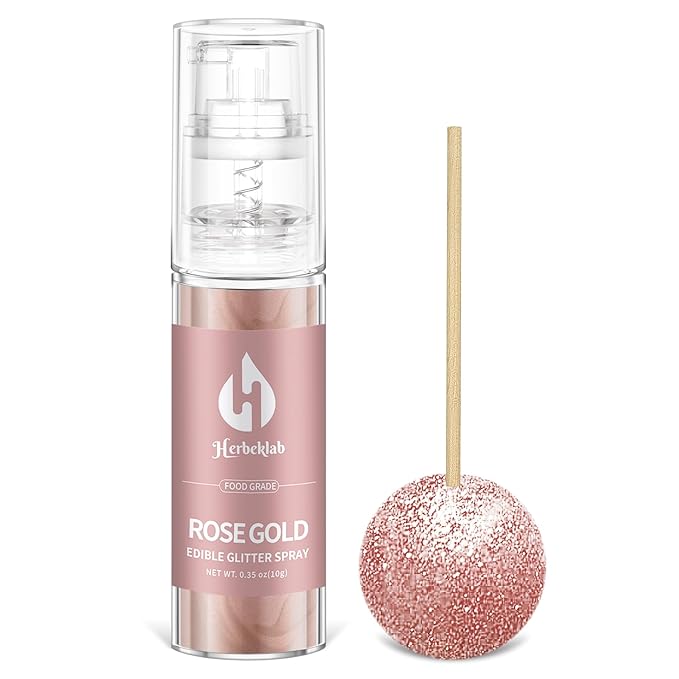 Rose Gold Edible Glitter Spray 10g Herbeklab Edible Rose Gold Glitter by Herbeklab