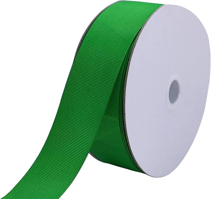 One Roll 50 Yards Soild Green Grosgrain Ribbon 1 1/2 inch Flower Bouquets by JESEP+YONG