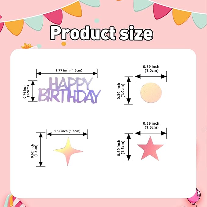 Iridescent Happy Birthday Confetti, Baby Shower, DIY Arts and Crafting - Image 2