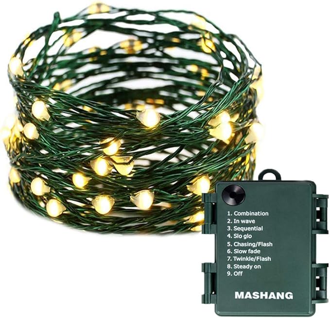 MASHANG Christmas Lights Battery String Lights 33FT 100 Micro LEDs Starry by MASHANG