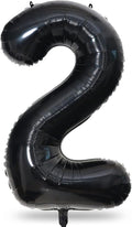 Black Foil Balloon Number 2, Large Number 2 Helium Balloon by Lingqiang