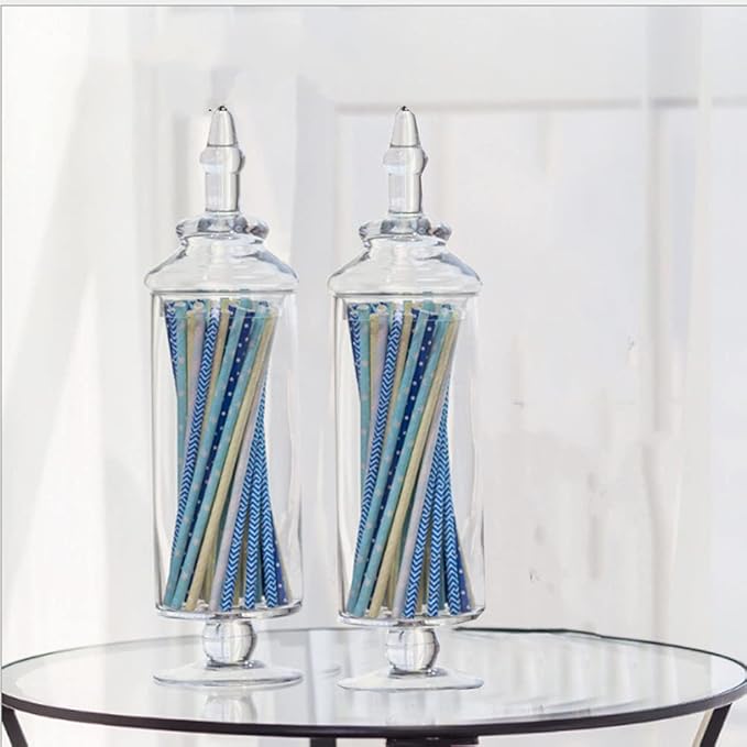 Glass Apothecary Jars Clear Elegant Decorative Buffet Jars Wedding Candy - Image 4