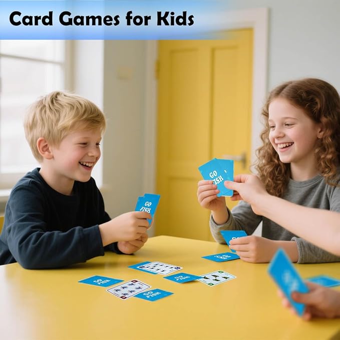 Card Games for Kids, Old Maid, Go Fish and Crazy 8's, 3 Decks, Fun Family - Image 2