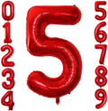 GOER Red Foil Balloons Number 5, Huge Number Balloons by GOER