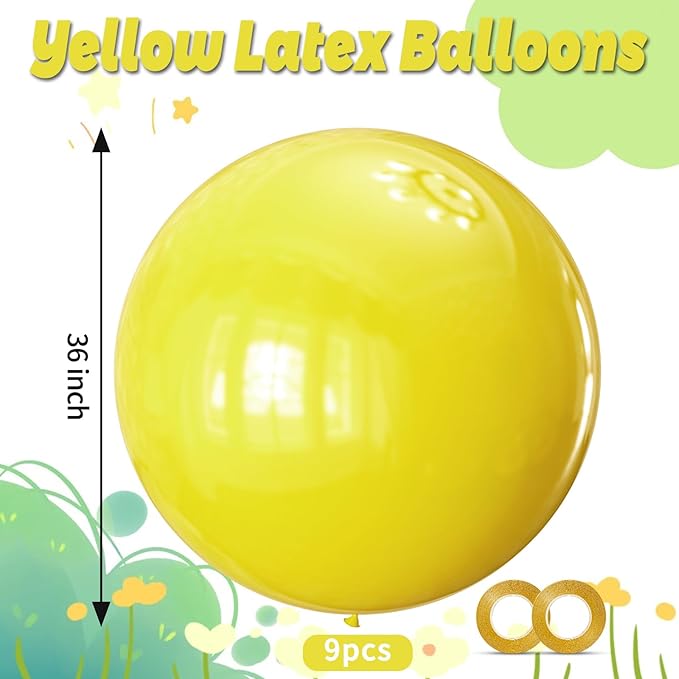 KAWKALSH Yellow Giant Balloons 36 Inch - Image 2