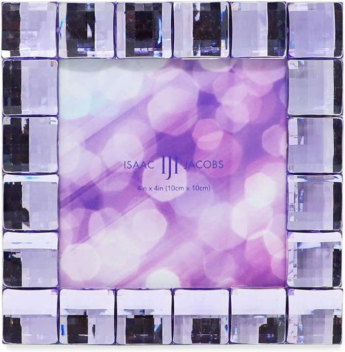 Isaac Jacobs Decorative Sparkling Light Purple Jewel Picture Frame, Photo - Image 2