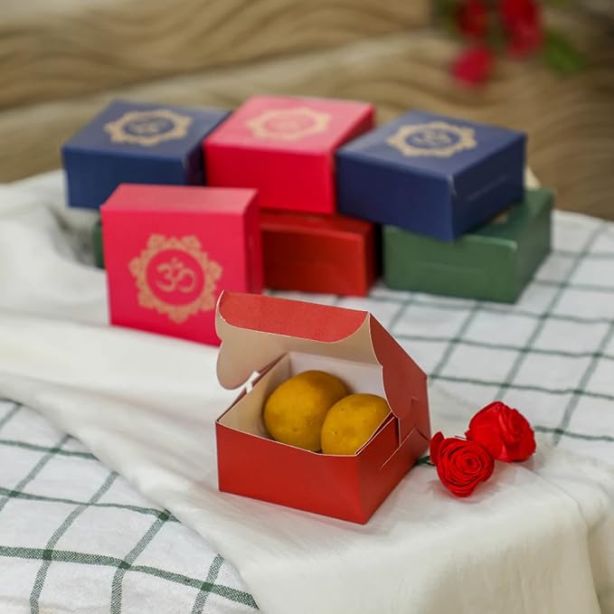 Om Printed Colorful Paper Sweet Boxes - Image 2