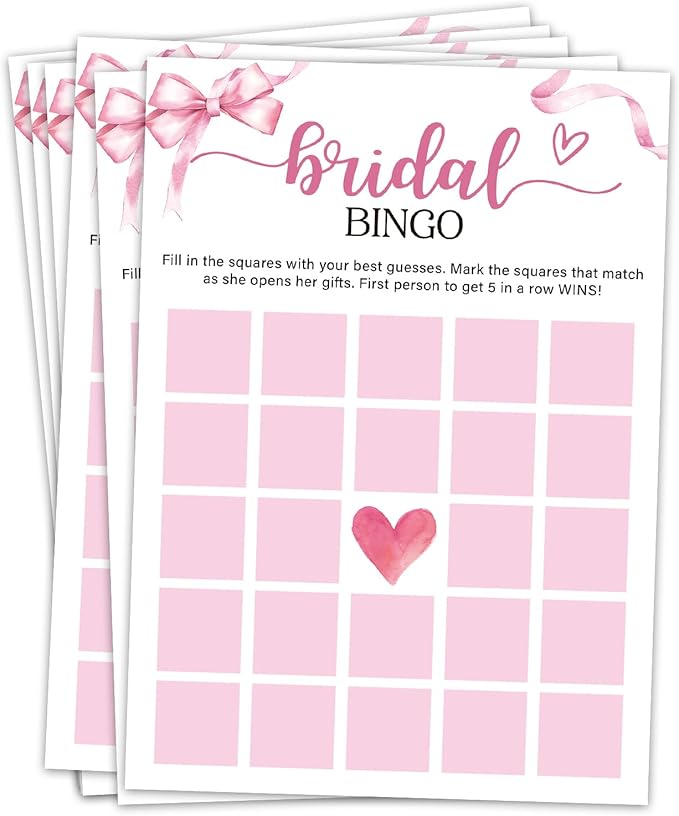 Bridal Shower Games 30 Guests, Bingo Bridal Shower Wedding Games by Unknown