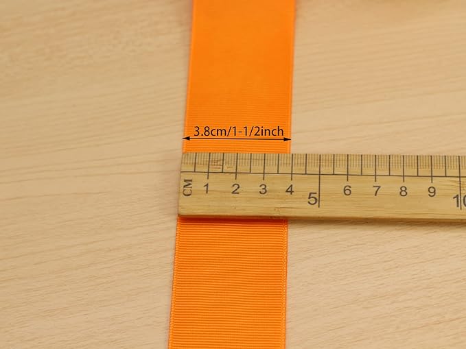 One Roll 50 Yards Soild Orange Grosgrain Ribbon 1 1/2 inch Flower Bouquets - Image 5