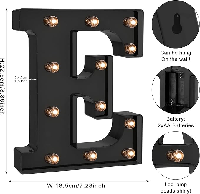 Foaky Black LED Letter Lights for Room Decor - Image 2