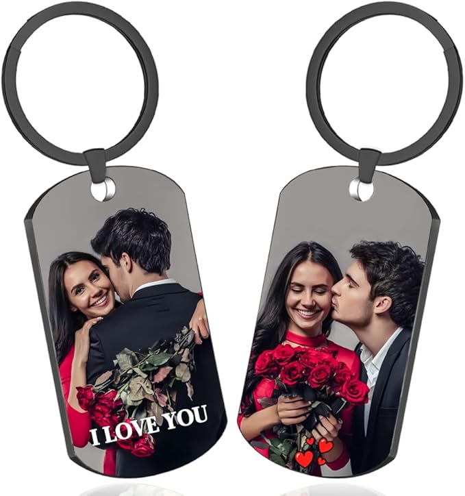 Custom Keychain with picture Double-sided Personalized Your Photo/Text/Icon by Mougins