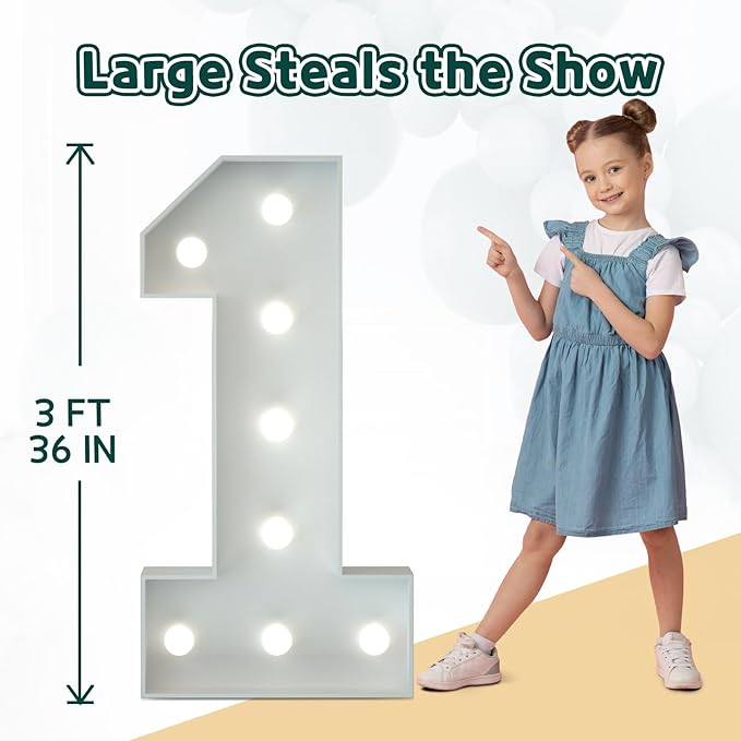 Marquee Numbers 3 Feet Tall Big Light Up Numbers 21st Birthday Decorations - Image 7