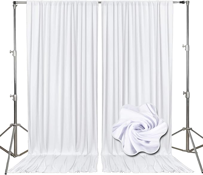 10ft x 10ft White Backdrop Curtains by Tisspoms