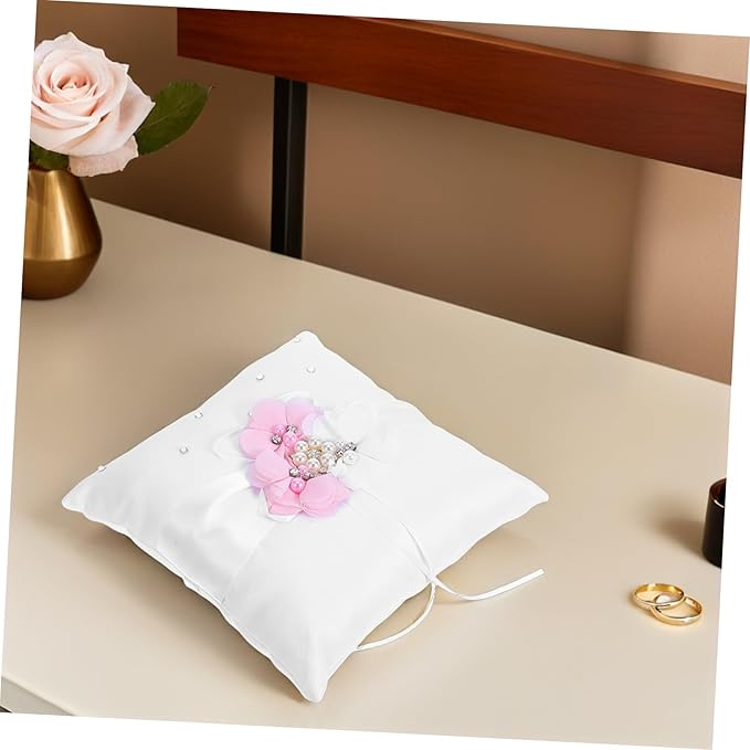 Floral Wedding Ring Bearer Pillow 20x20cm - Image 6