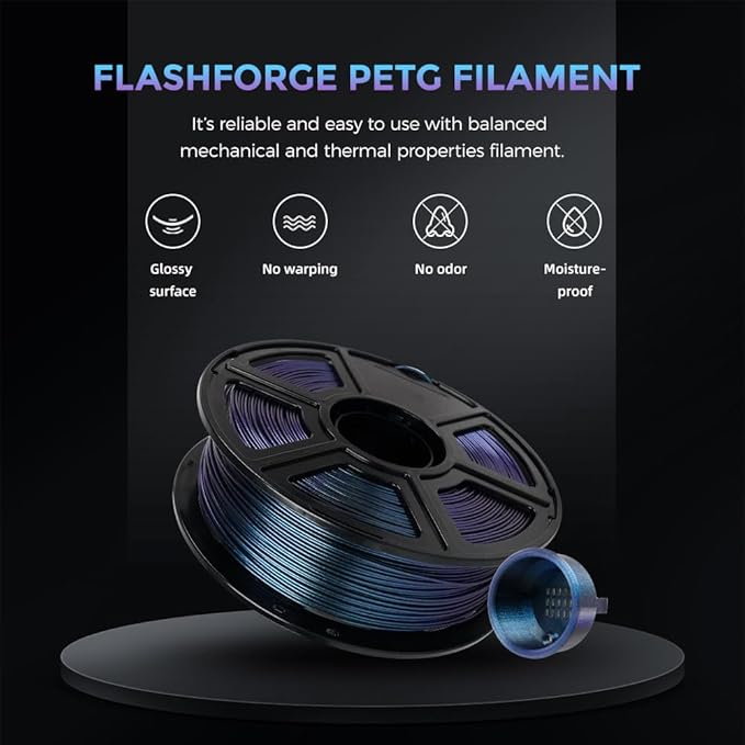 FLASHFORGE PETG Filament 1.75mm, Chameleon Color Shift 3D Printer Filament - Image 2