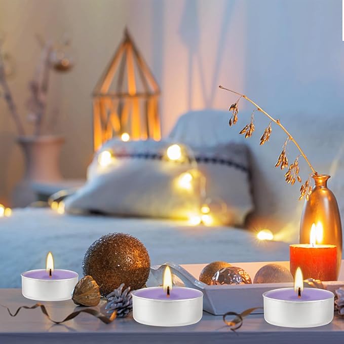 Purple Lavender Scented Tealight Candles - Image 7