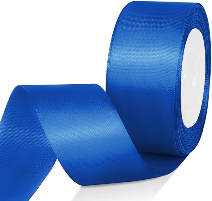 1-1/2" x 25 Yards Satin Ribbon, Royal Blue Silk Ribbon Ideal by Quhora